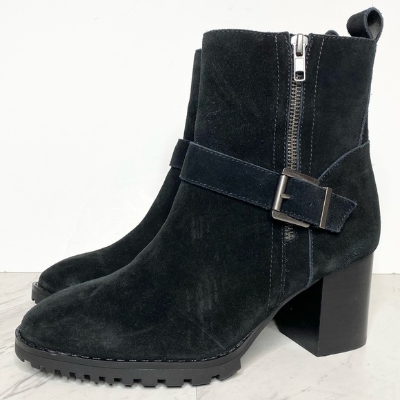 Blondo Talyn Black Suede Heeled Bootie 8M - Picture 1 of 14